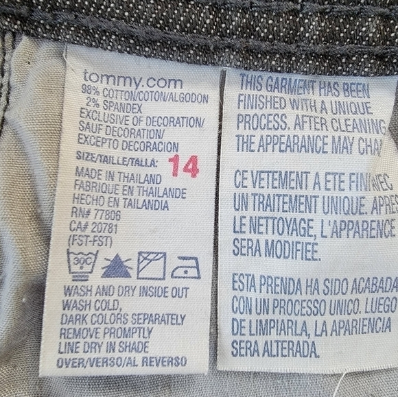 TOMMY hilfiger black distress wash jeans size 14 - Picture 8 of 13